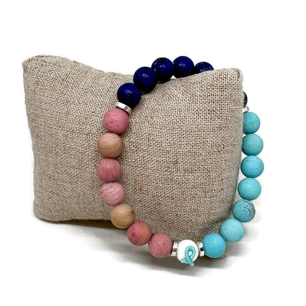 Thyroid Cancer Awareness Unisex (Men's or Women's) Stretch Bracelet