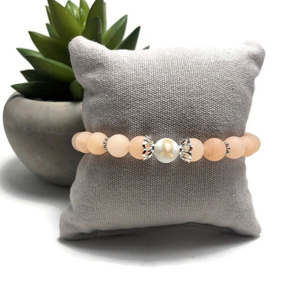 Uterine Cancer Awareness Unisex Women's Stretch Bracelet