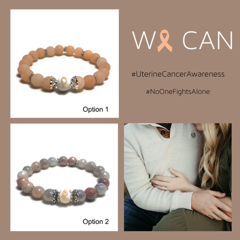 Uterine Cancer Awareness Unisex Women's Stretch Bracelet