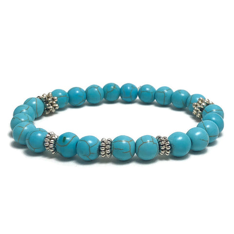 Mojave Turquoise Howlite Gemstone Stretch Bracelet