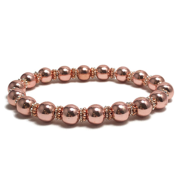 Arm Candy Muse Rose Gold Gemstone Stretch Bracelet