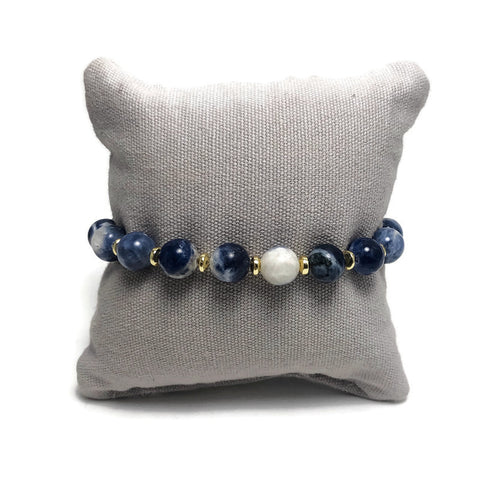 Blue Azul Sodalite Gemstone Stretch Bracelet