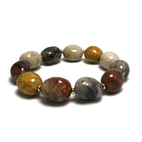 Bold Chrysanthemum Bead Stretch Bracelet