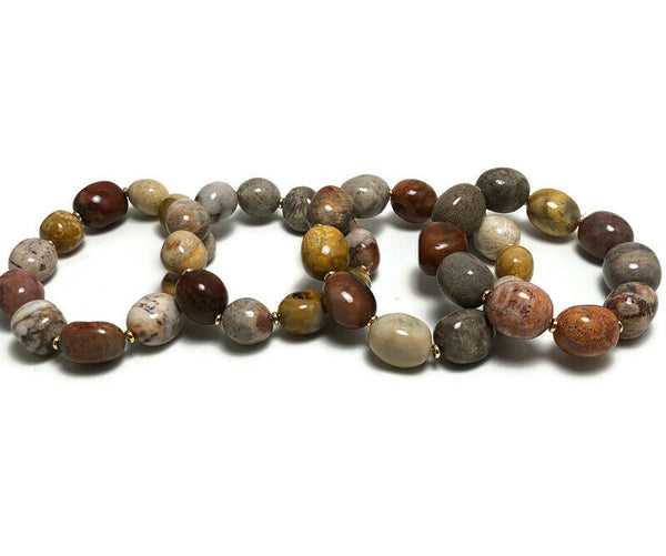 Bold Chrysanthemum Bead Stretch Bracelet