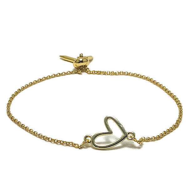 Adjustable Slide Bead Box Chain Gold Be Still My Heart Minimalist Bracelet
