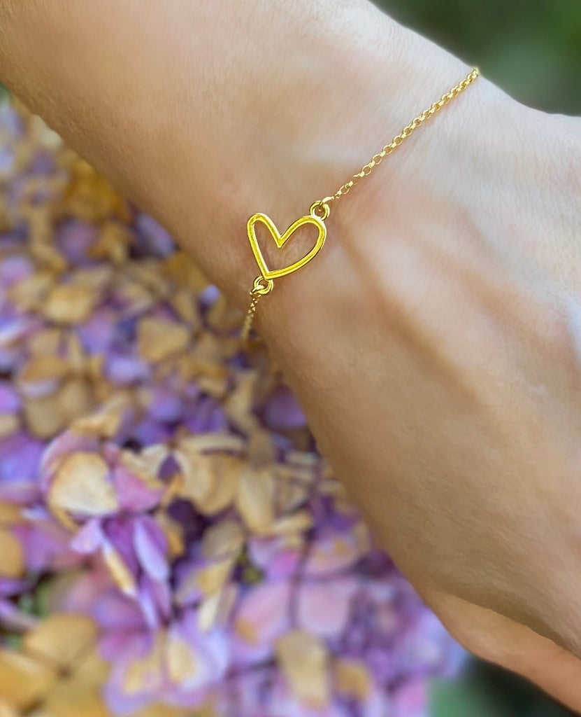 Adjustable Slide Bead Box Chain Gold Be Still My Heart Minimalist Bracelet