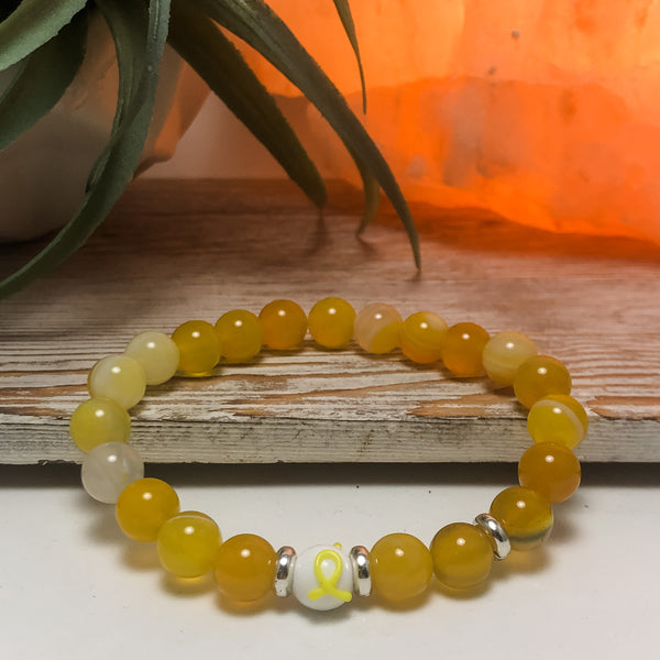 Bladder Cancer Awareness Unisex (Men's/Women's) Stretch Bracelet