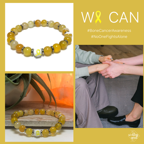 Sarcoma Bone Cancer Awareness Unisex (Men's or Women's) Stretch Bracelet