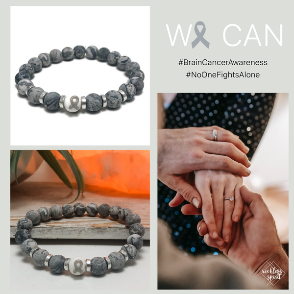 Brain Cancer Awareness Unisex (Men's/Women's/Kid's) Stretch Bracelet