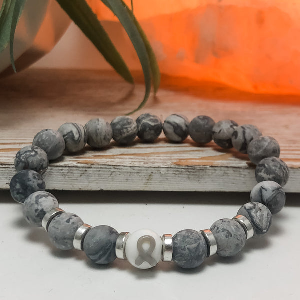 Brain Cancer Awareness Unisex (Men's/Women's/Kid's) Stretch Bracelet