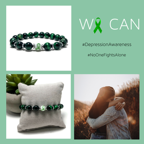 Depression Awareness Unisex (Men's/Women's/Kid's) Stretch Bracelet