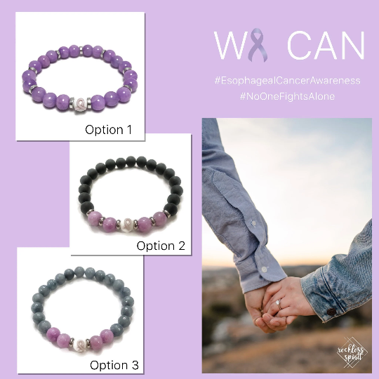 Esophageal Cancer Awareness Unisex (Men's or Women's) Stretch Bracelet
