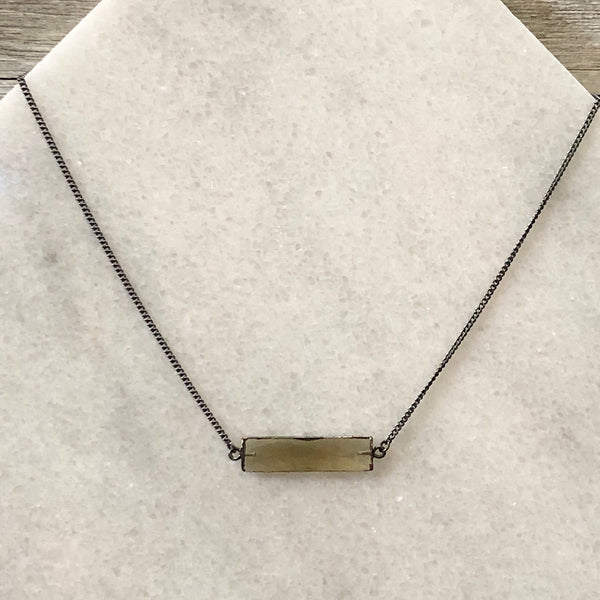 Faceted Smoky Crystal Bar Layering Necklace