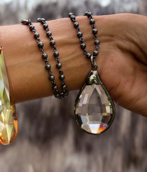 Be Still My Heart Crystal Teardrop Necklace