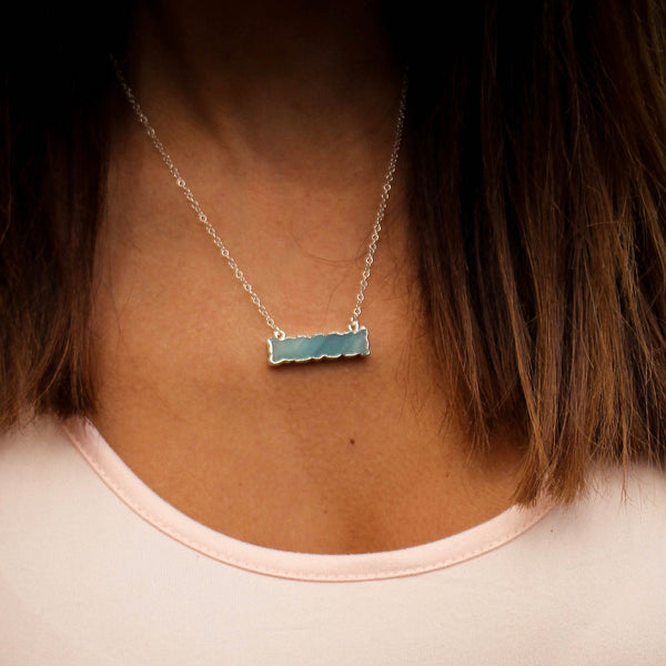 Amore Amazonite Bar Necklace