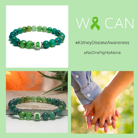 Kidney Disease Awareness Unisex Mens and Womens Stretchy Bracelet