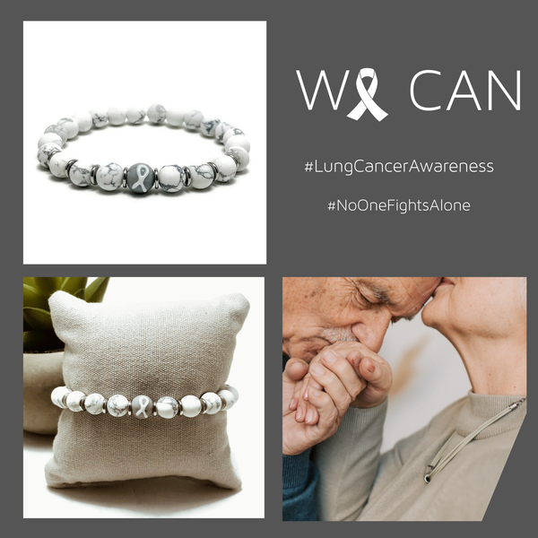 Lung Cancer Awareness Unisex (Men's/Women's/Kid's) Stretch Bracelet