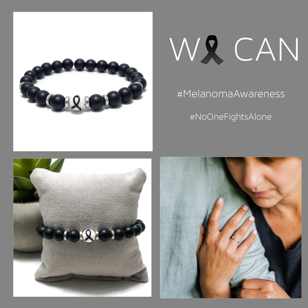 Melanoma Skin Cancer Awareness Unisex (Men's/Women's/Kid's) Stretch Bracelet