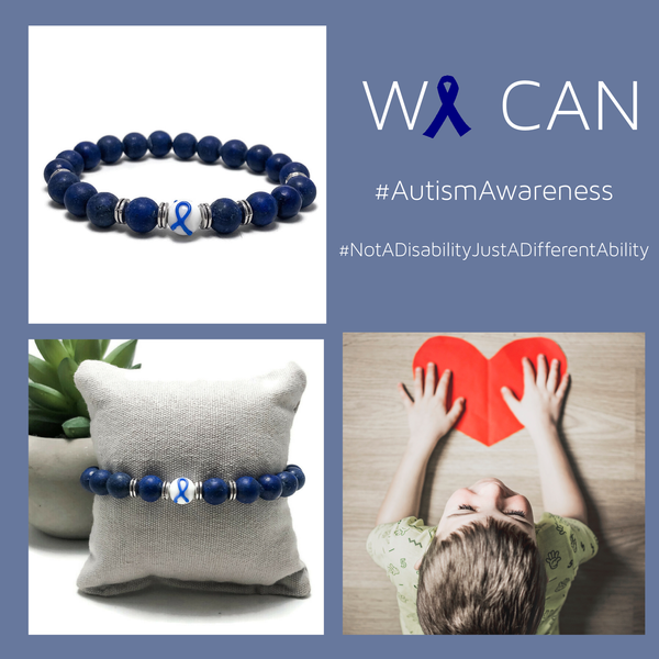Autism Awareness Unisex (Men's/Women's/Kid's) Stretch Bracelet - Blue