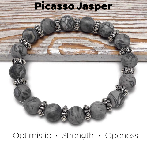 HEALING STONES - Picasso Jasper Womens Stretch Bracelet