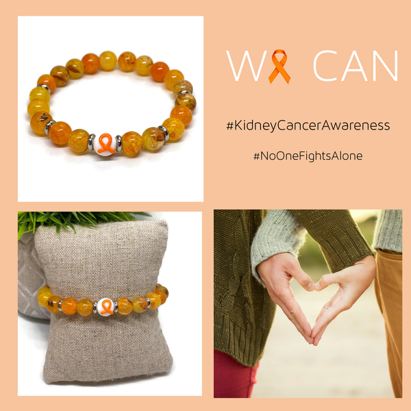 Kidney Cancer Awareness Unisex (Men's or Women's) Stretch Bracelet