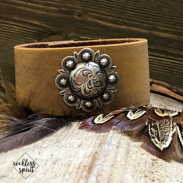 Berry Bliss Leather Cuff Bracelet One-Of-A-Kind