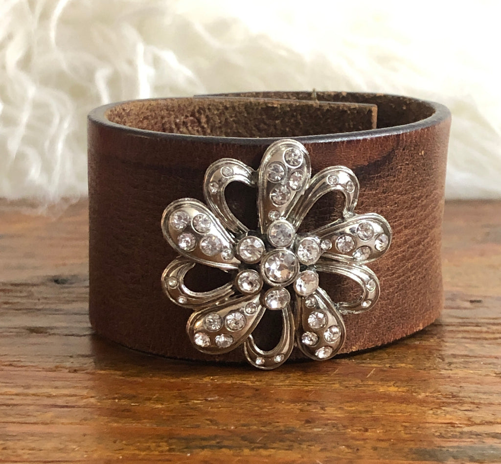Girl Boss Leather Cuff Bracelet One-Of-A-Kind