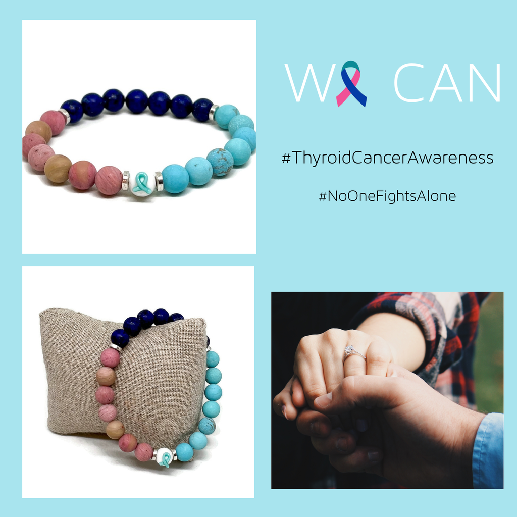 Thyroid Cancer Awareness Unisex (Men's or Women's) Stretch Bracelet