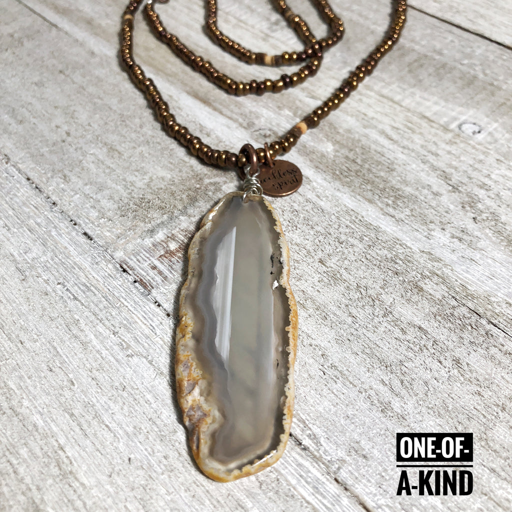 Rock Candy One-of-a-Kind Agate Slice Pendant Necklace