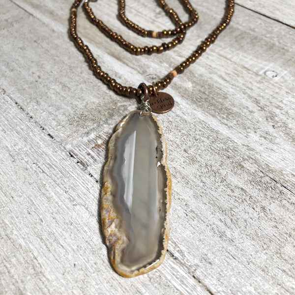 Rock Candy One-of-a-Kind Agate Slice Pendant Necklace