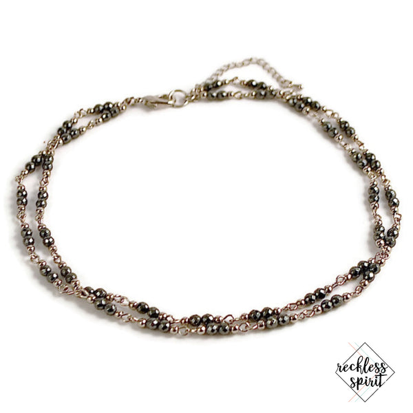 Faceted Midnight Chain Choker Necklace