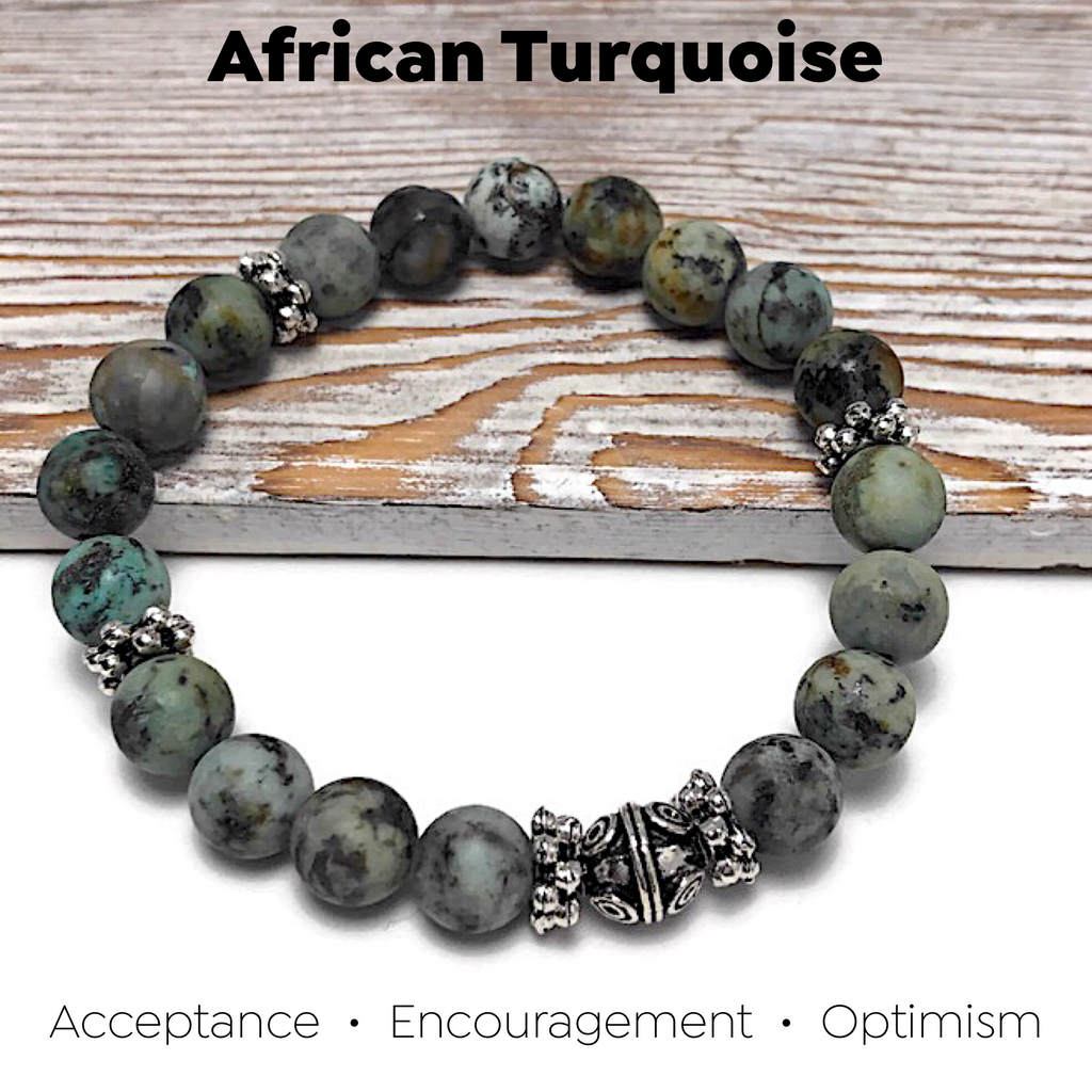HEALING STONES - African Turquoise Womens Stretch Bracelet