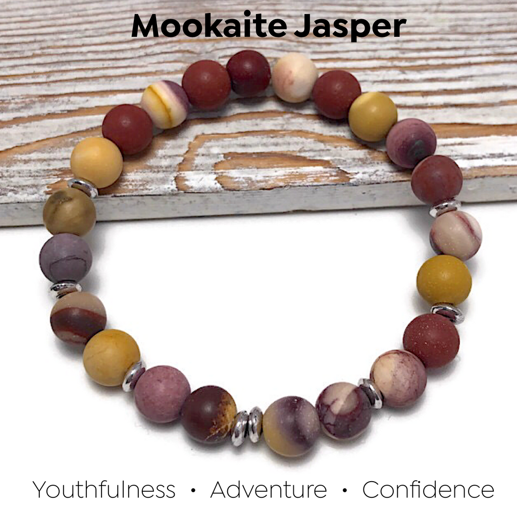HEALING STONES - Fountain of Youth Mookaite Jasper Womens Stretch Bracelet