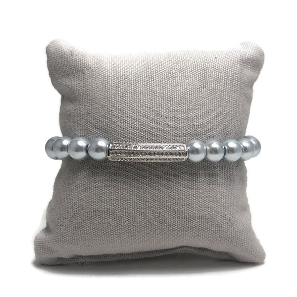 Silvery Dreams Gemstone Stretch Bracelet