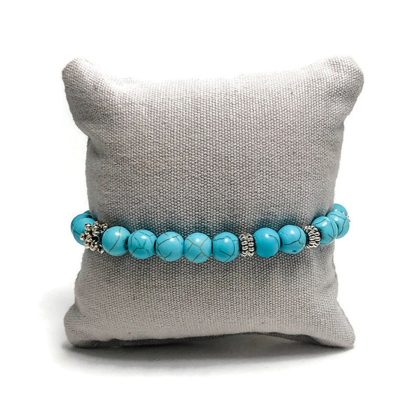 Mojave Turquoise Howlite Gemstone Stretch Bracelet