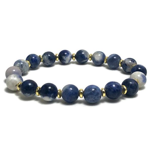 Blue Azul Sodalite Gemstone Stretch Bracelet