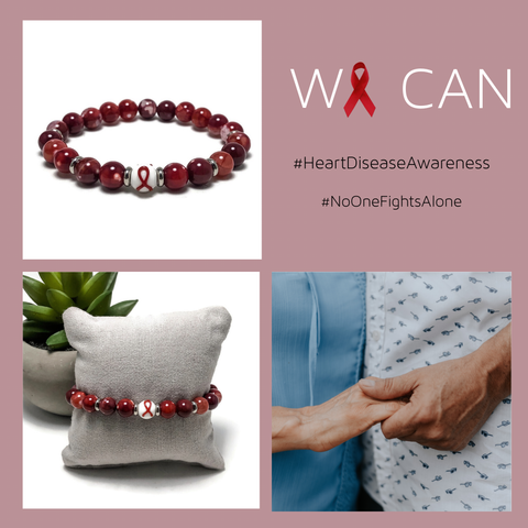 Heart Disease Awareness Unisex (Men's/Women's/Kid's) Stretch Bracelet