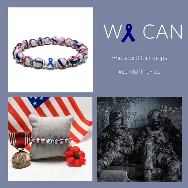 Support Our Troops Awareness Unisex (Men's/Women's/Kid's) Stretch Bracelet
