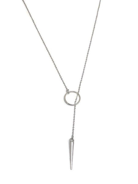 Silver Slip-Through Lariat Necklace